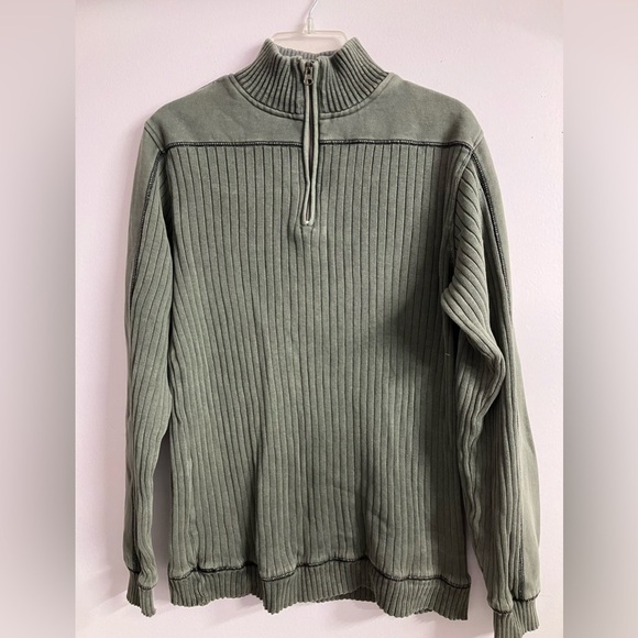 Xtreme Gear Men’s Pullover Knit 1/4 Zipper Top/Sweater, M, Faded Olive Green - Picture 1 of 4